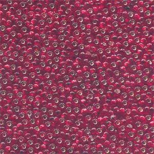 11-97070, Czech 22g Silver Lined Light Ruby