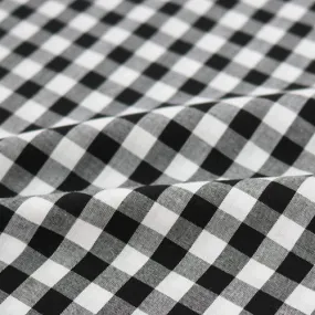 130CM REMNANT Dressmaking Cotton Gingham - Wide Width - Black