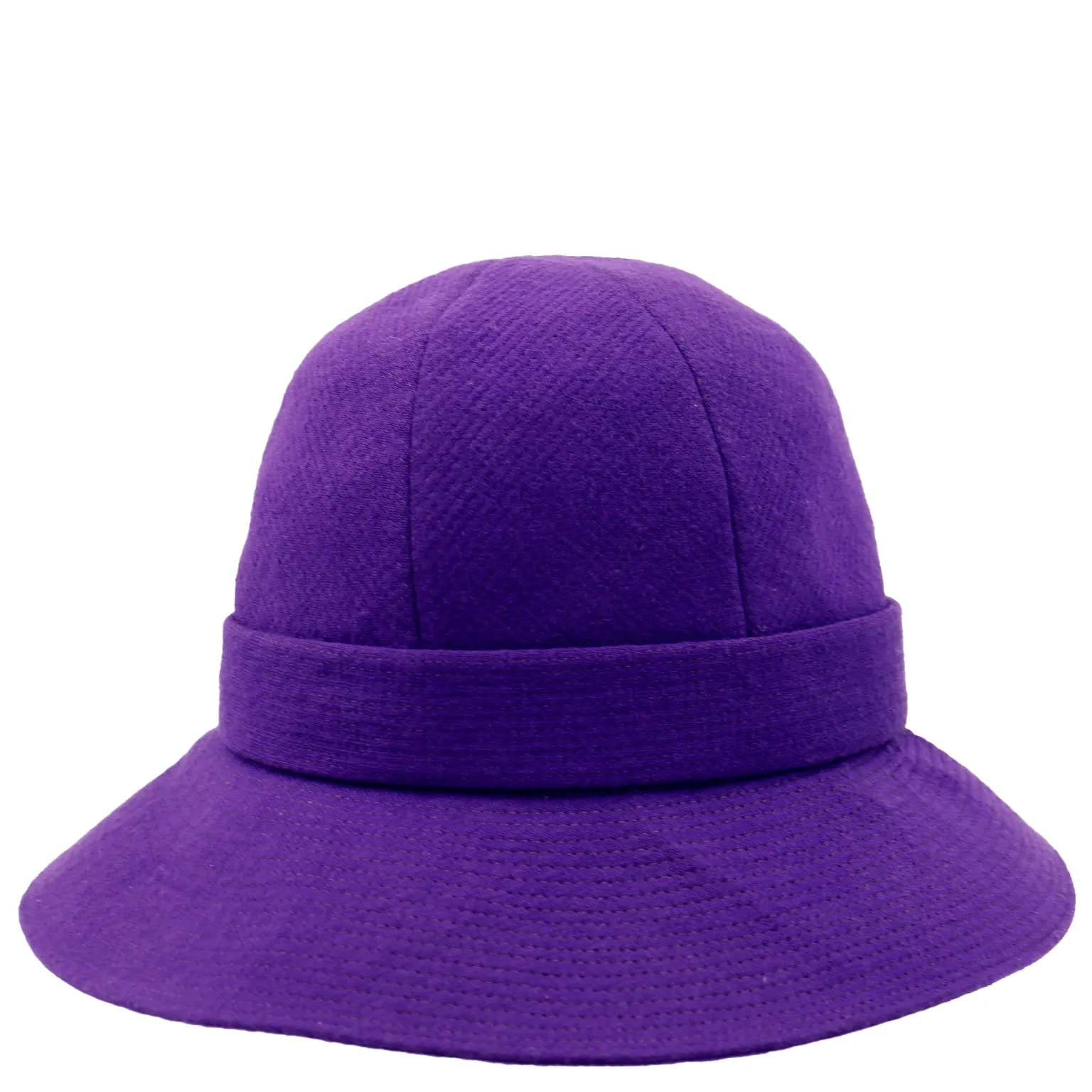 1960s Yves Saint Laurent Purple Wool Hat with Gold Buckle