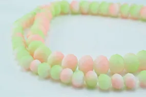 2 Strands Matte Glass Beads Donut Rondelle Faceted Jewelry Decoration Chandelier 4x6mm and 6x8mm. 2 Sizes Group 60 PCs ea Item#789222042912