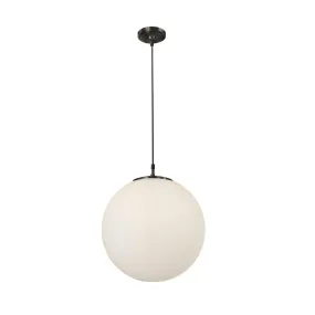 Atom 1 Light Ceiling Pendant 40 cm Opal Glass Sphere