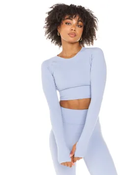 Aura Crop Long Sleeve - Blue Blizzard