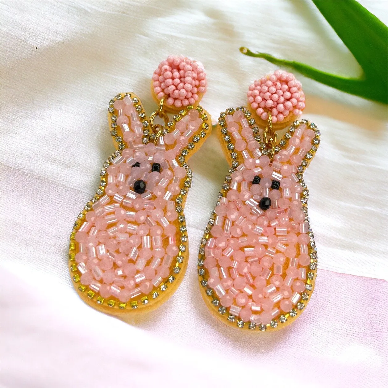 Beaded Easter Earrings - Happy Easter, Easter Bunny Earrings, Easter Accessories, Easter Egg, Beaded Accessories, Easter Basket, Rabbit