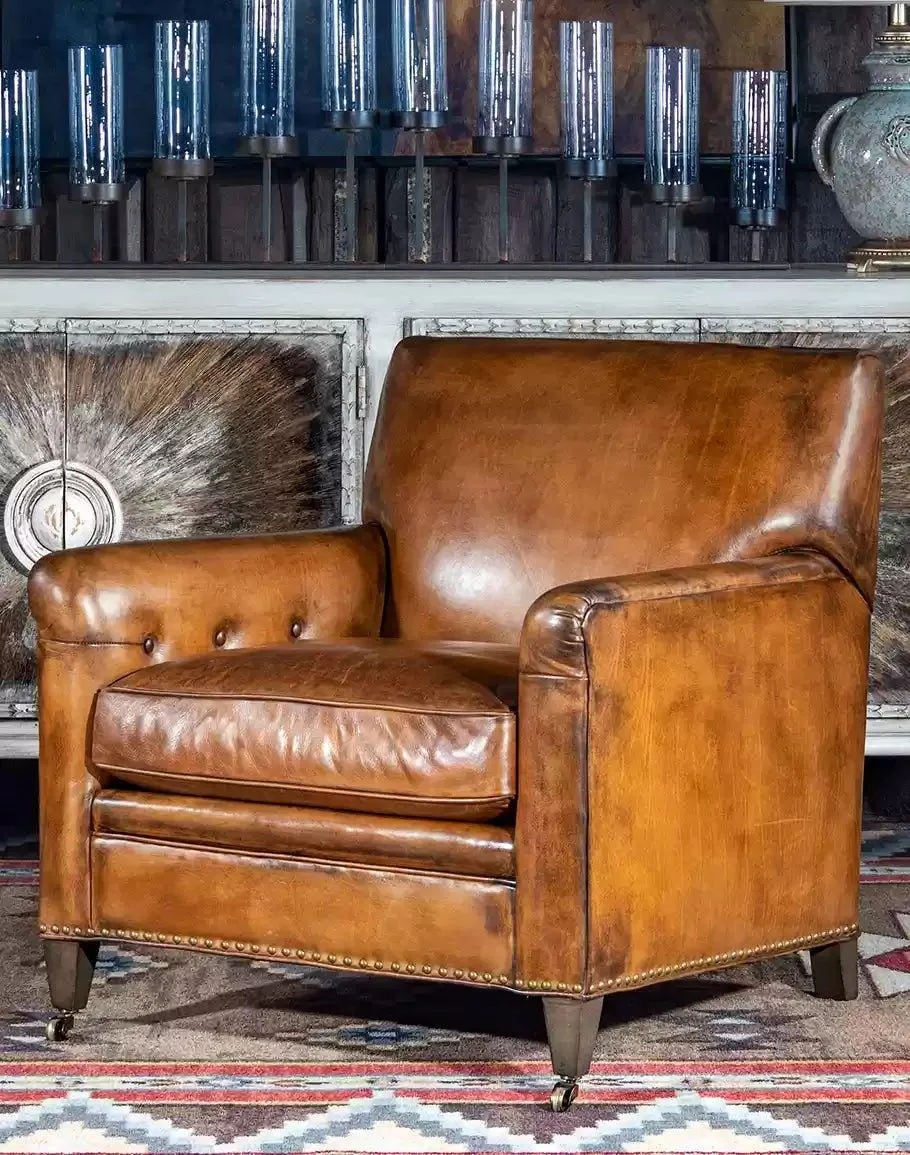 Bigfork Burnished Leather Chair