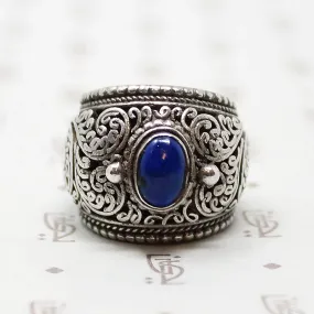 Bold Bohemian Beauty Lapis & Silver Band