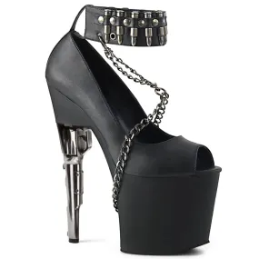 BONDGIRL-783 Black Ankle Peep Toe High Heel