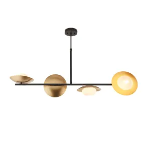 Carlton Large 4 Light Gold & Bronze Linear Ceiling Pendant