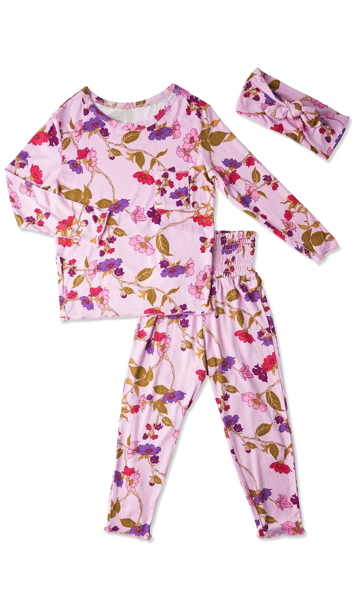 Charlie Kids 3 Piece Pant PJ - Lavender Rose