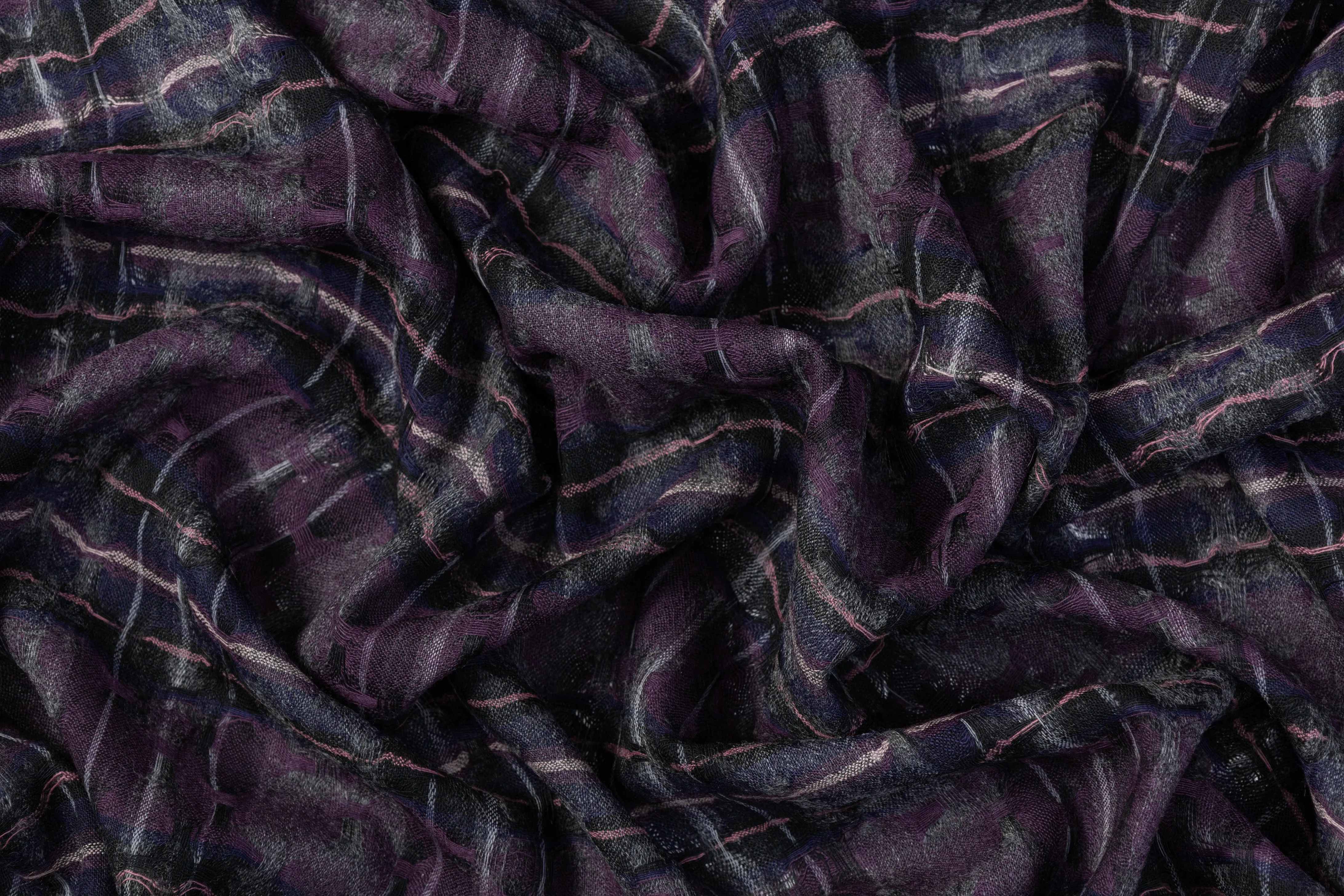 Checked Novelty Italian Wool - Purple