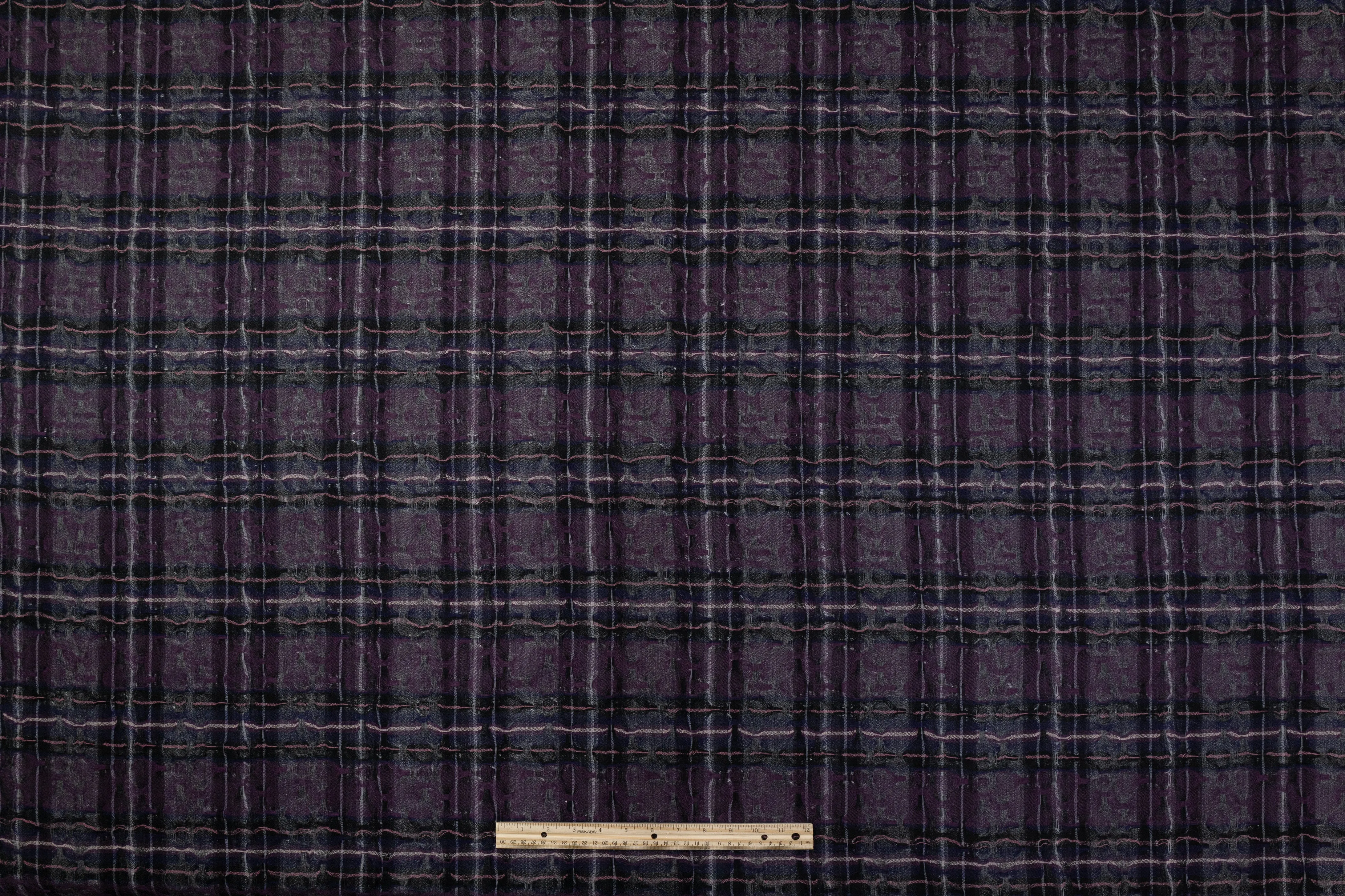 Checked Novelty Italian Wool - Purple