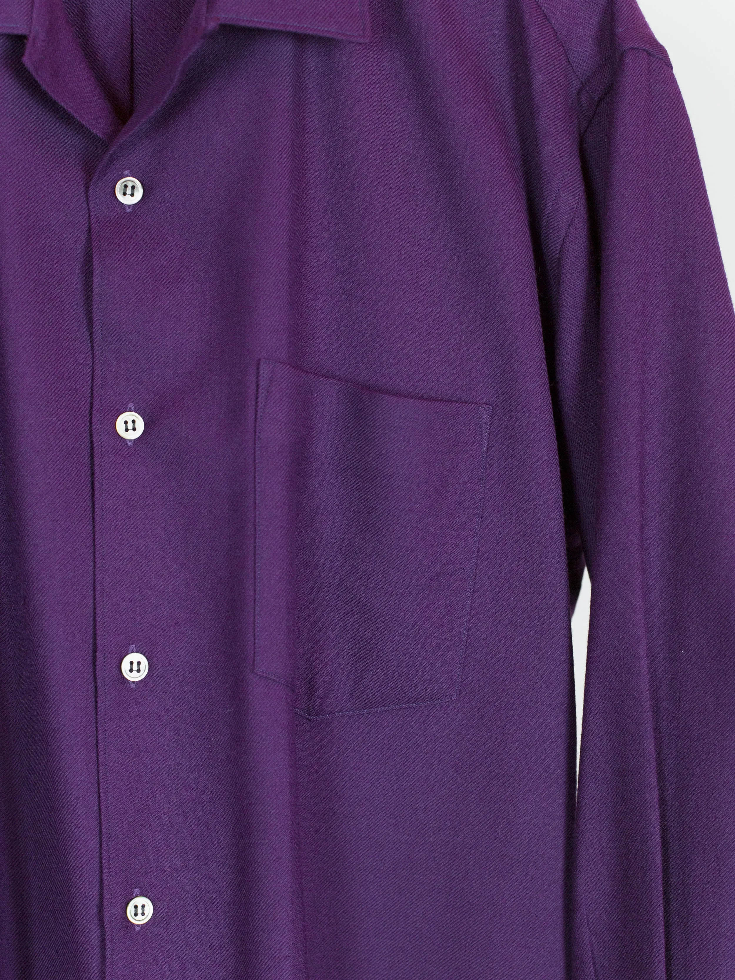 Comme des Garçons Homme Plus AW89 Purple Wool Twill Shirt