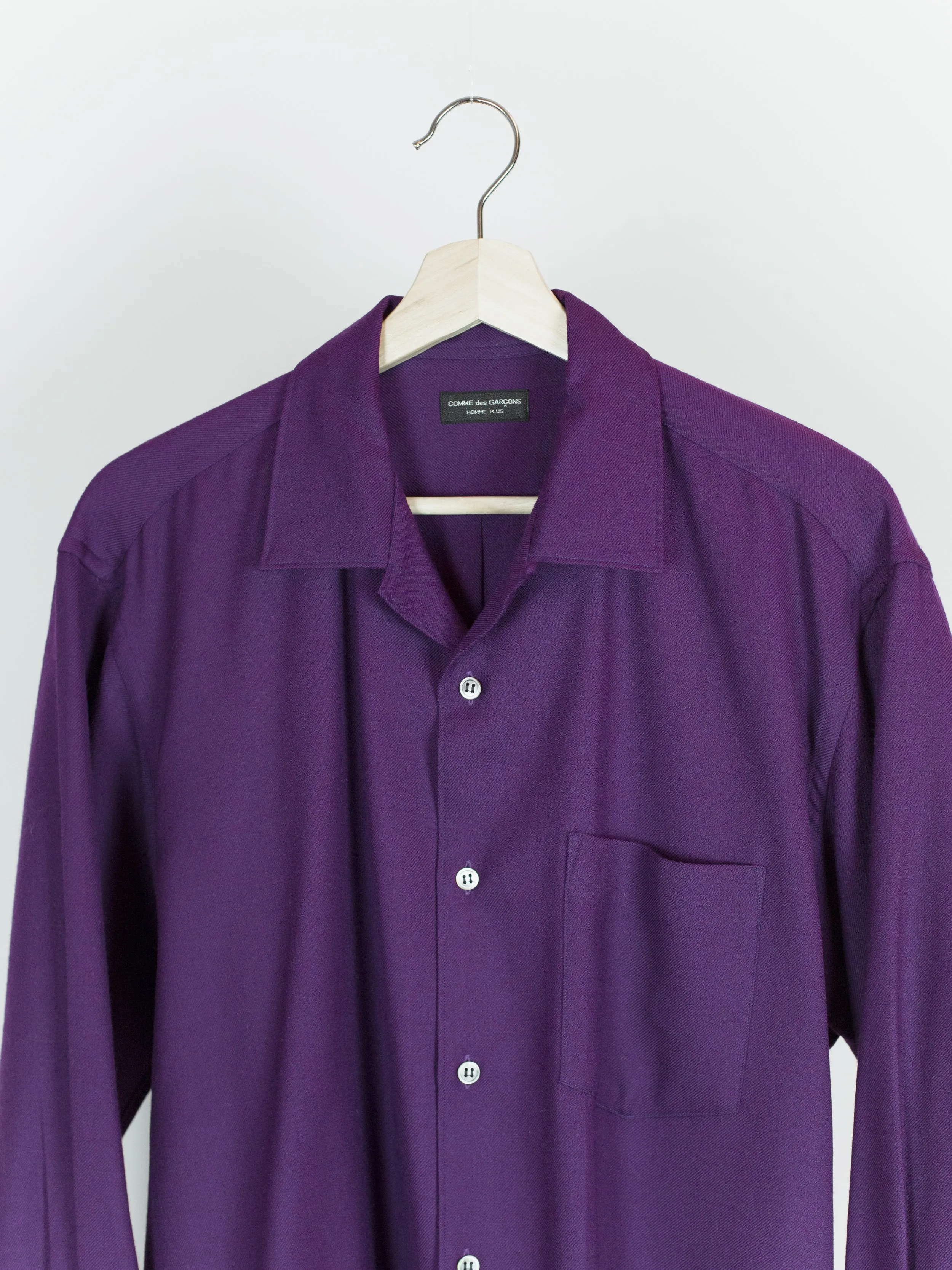 Comme des Garçons Homme Plus AW89 Purple Wool Twill Shirt