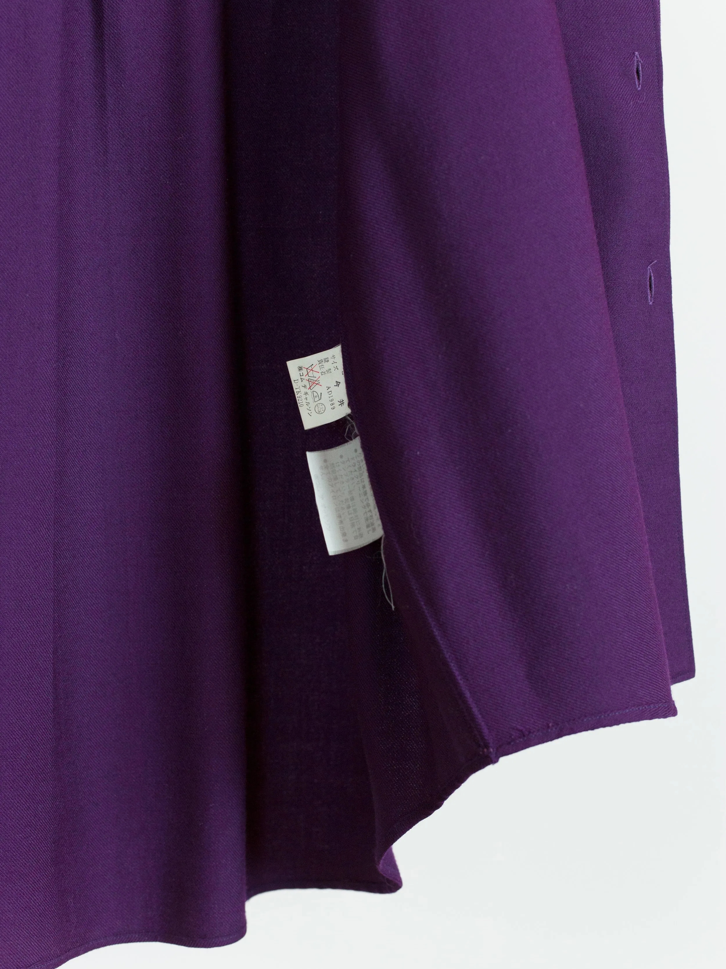 Comme des Garçons Homme Plus AW89 Purple Wool Twill Shirt