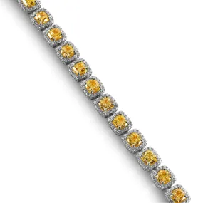 Fancy Yellow Cushion Diamond Bracelet with Halo, 23.40 CT