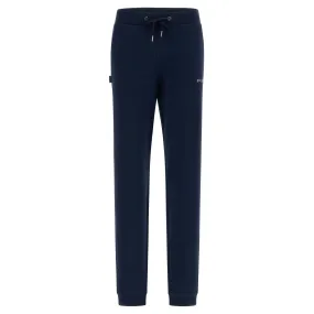 Freddy pantalone sportivo in interlock  con stampa in argento e fondo con polsino S3WBCP8 B94 blu navy