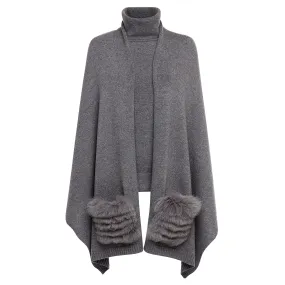 Fur Pocket Wrap - Grey