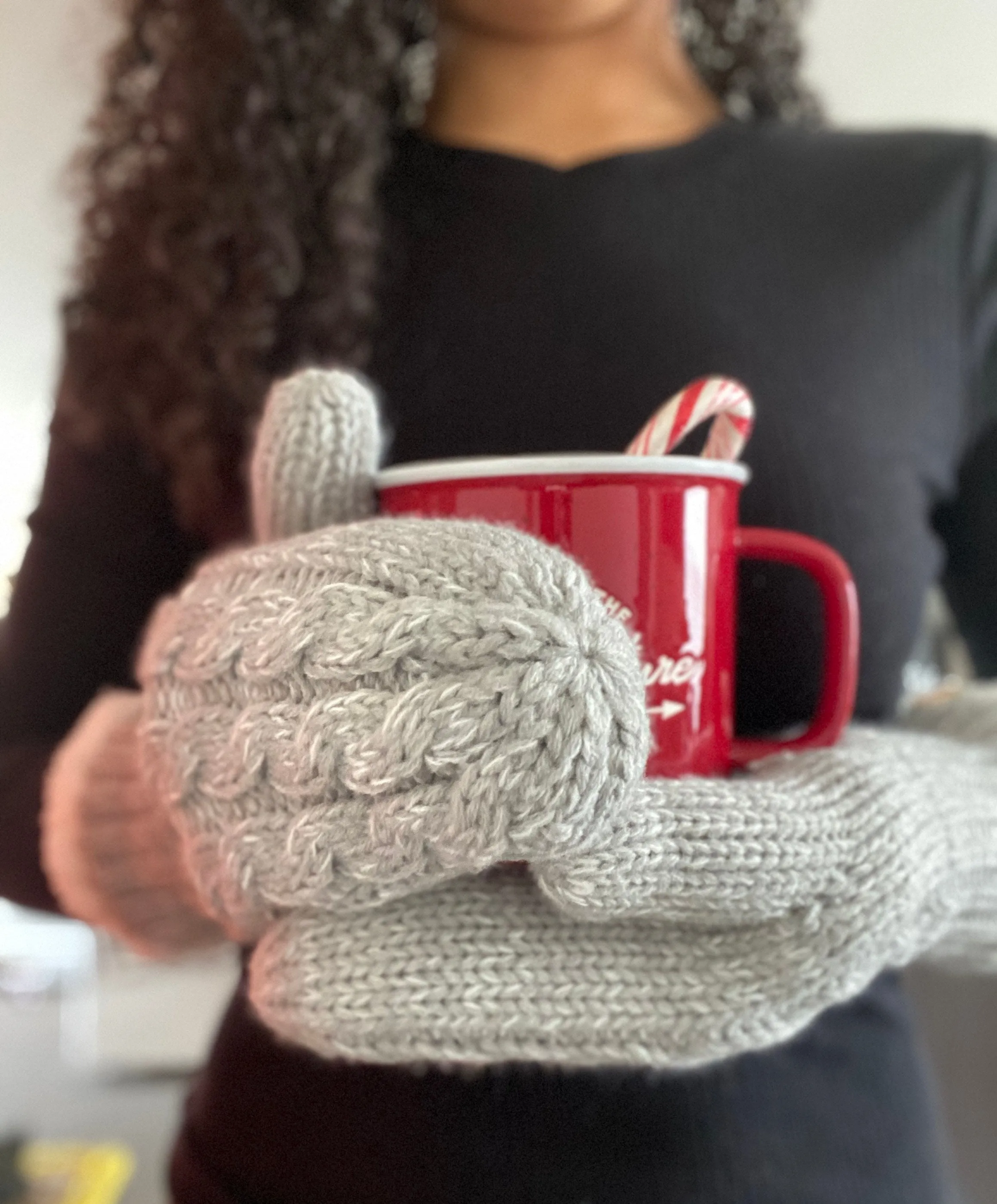 Grey - Cozy Lined Mittens