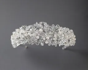 Luxurious Bridal Headpiece of Crystals and Pearls