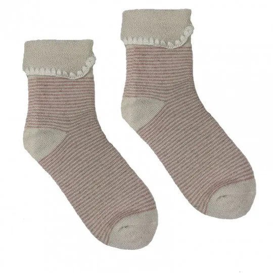 Luxurious Cuff House Socks in Fine Stripe