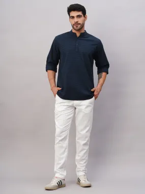 Men's Navy Cotton Regular Fit Shirt