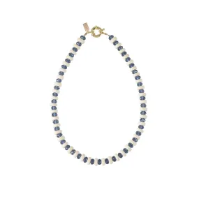 Origins Short Zebra Necklace - IVORY/BLUE