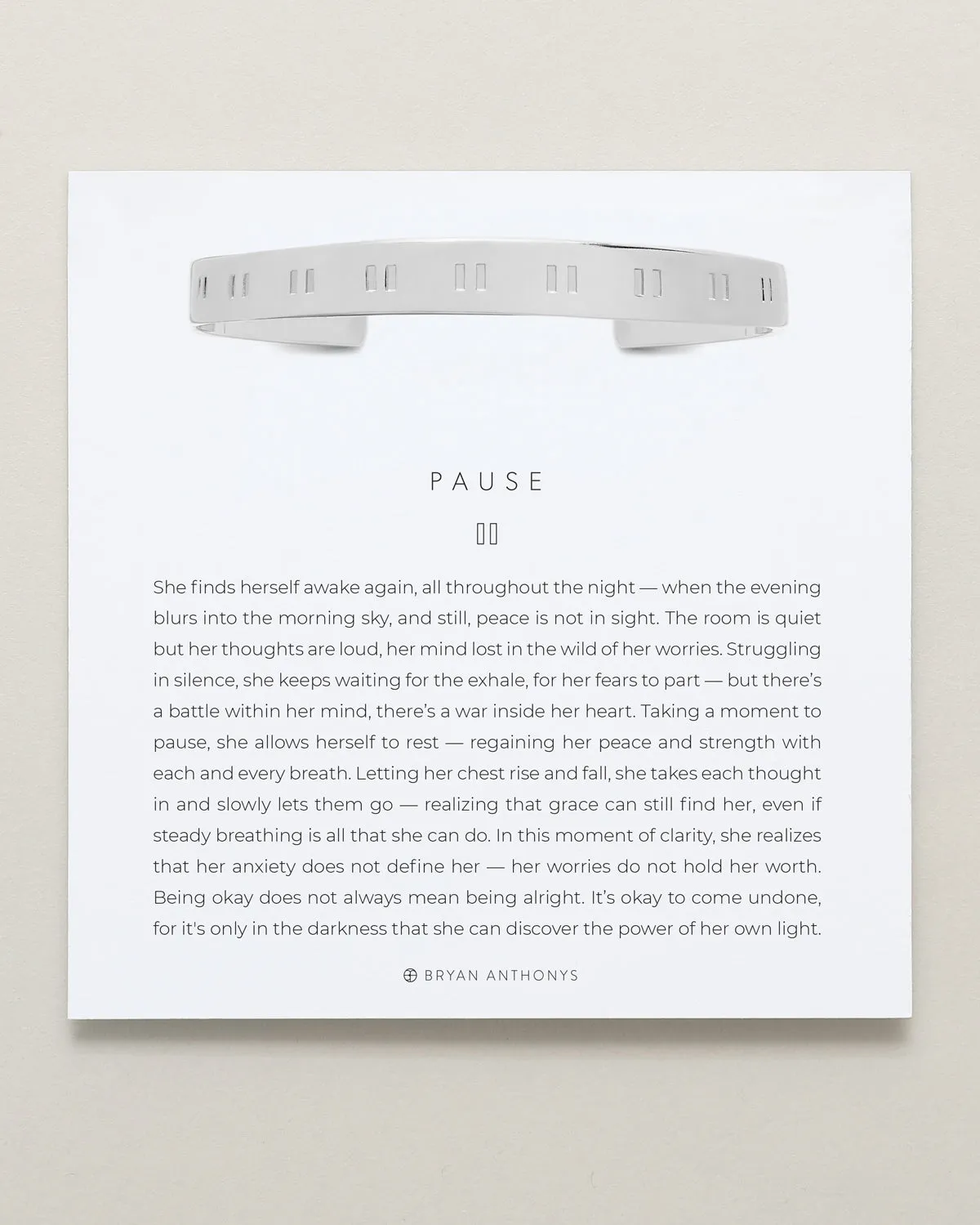 Pause Engraved Cuff