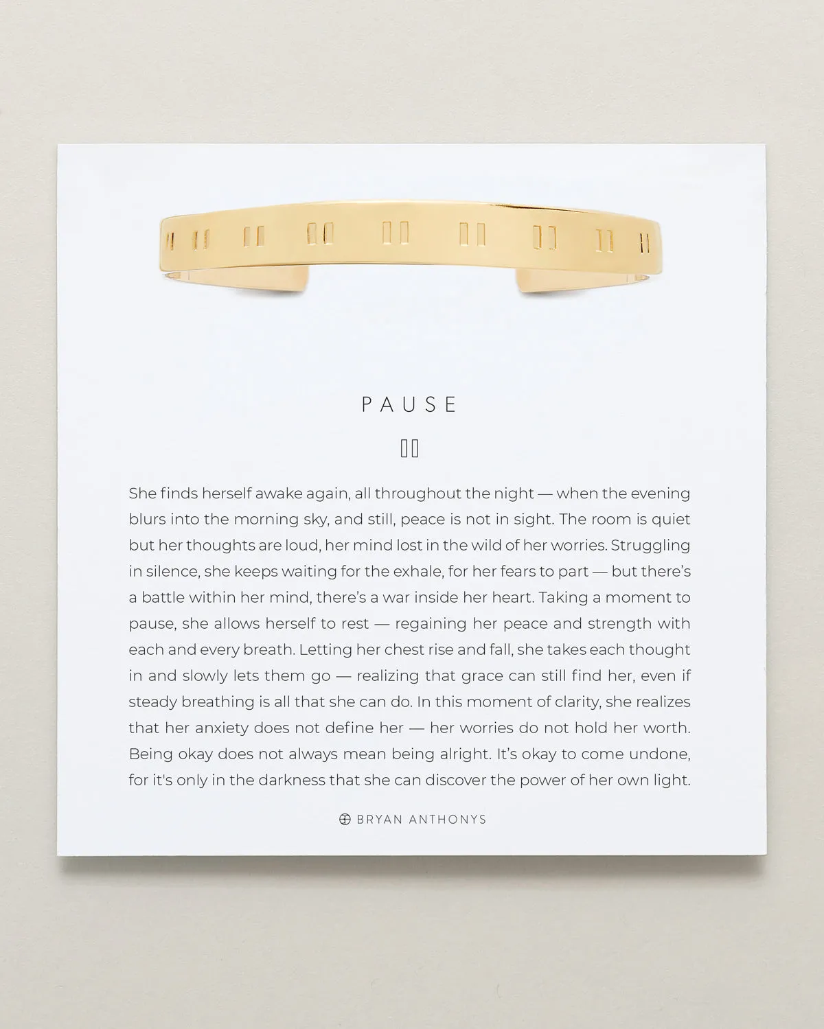 Pause Engraved Cuff