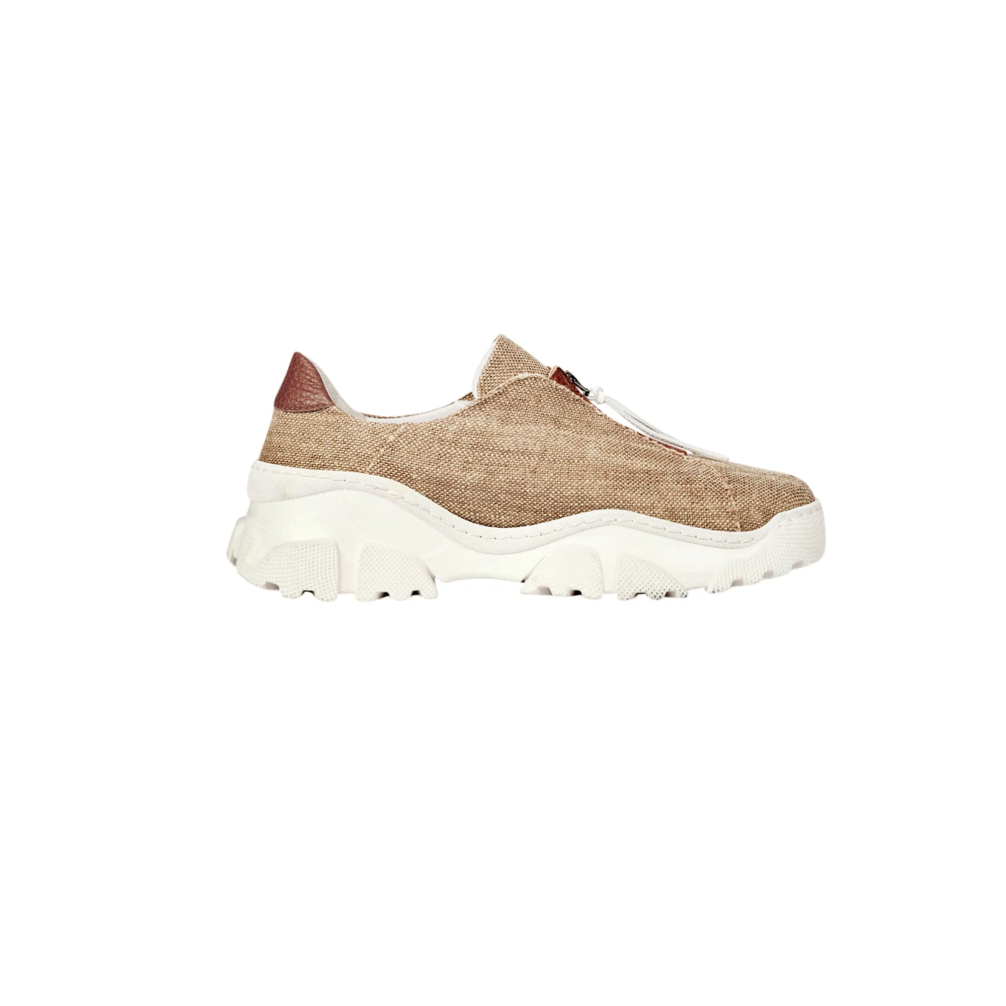 Sneaker Zip Solero Beige