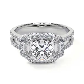 Square Radiant Cut Cluster Diamond Ring, 1.80 CT