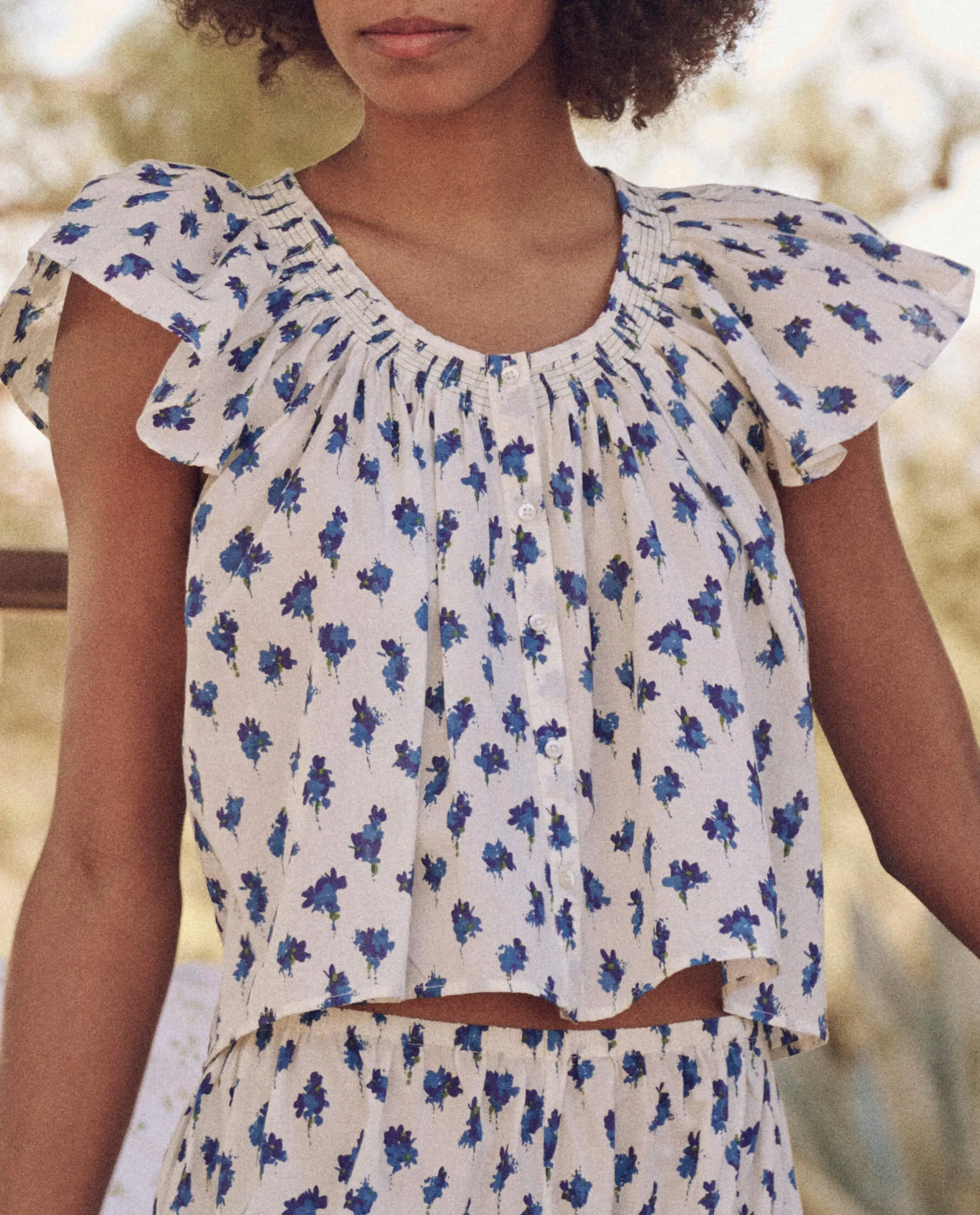 The Flutter Sleeve Sleep Top. -- Early Dawn Floral