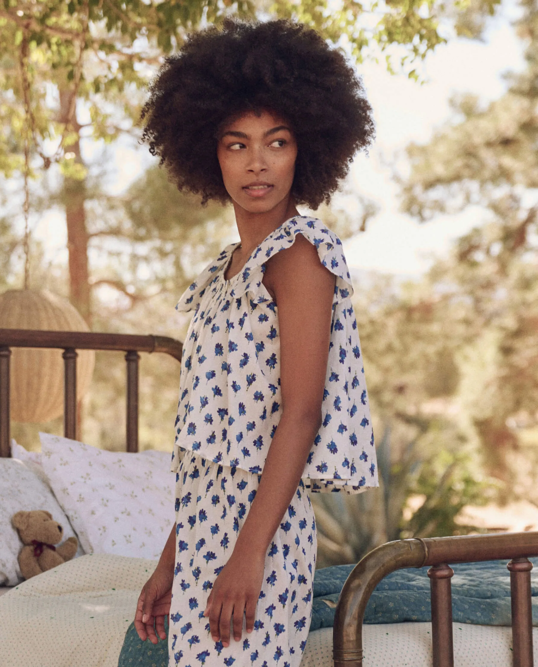 The Flutter Sleeve Sleep Top. -- Early Dawn Floral