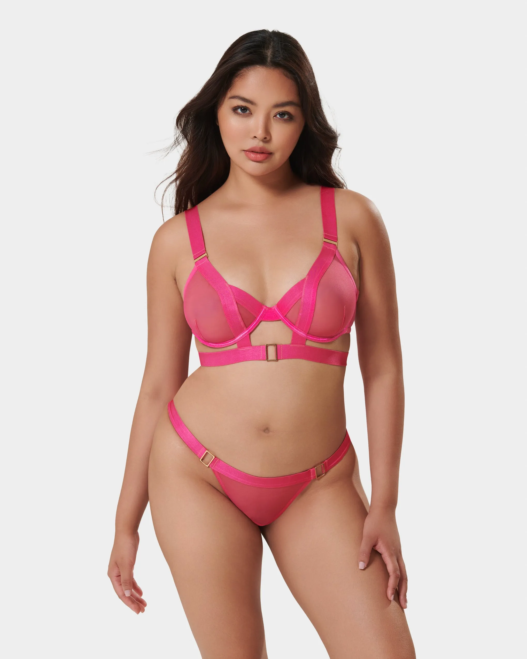 Trinity Thong Fuchsia Pink